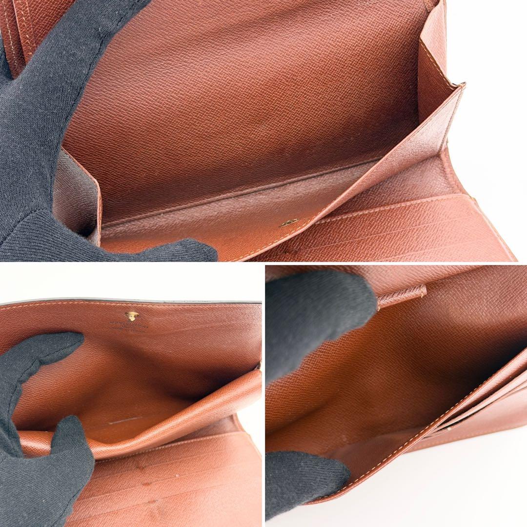 【良品】ルイヴィトン ポルトトレゾール インターナショナル モノグラム 財布 茶