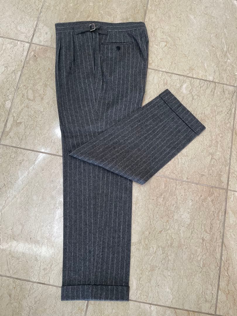 RING JACKETグレー ストライプ ダブルブレストスーツsize.48.M