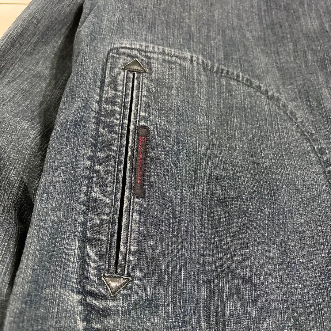 希少 Papas インディゴ デニム ワーク カバーオール シャツ Lサイズ