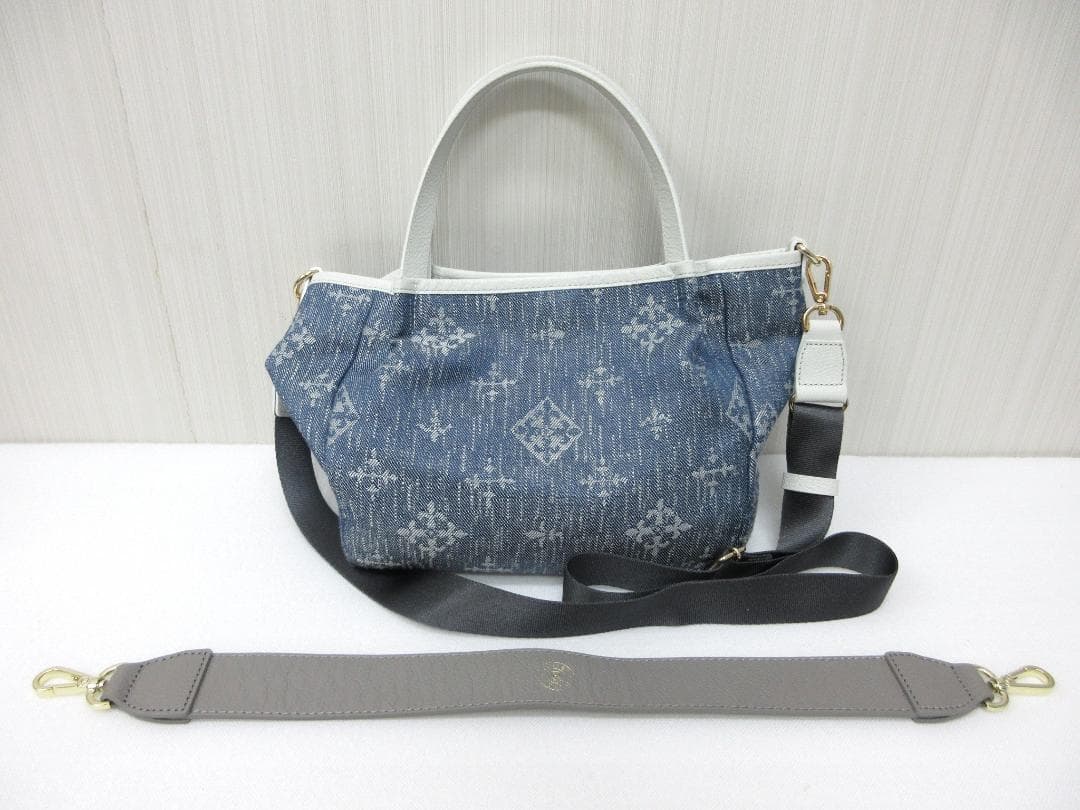 ラシット トートバッグ デニム ジャガード ハンドバッグ ショルダー ●⑤a
