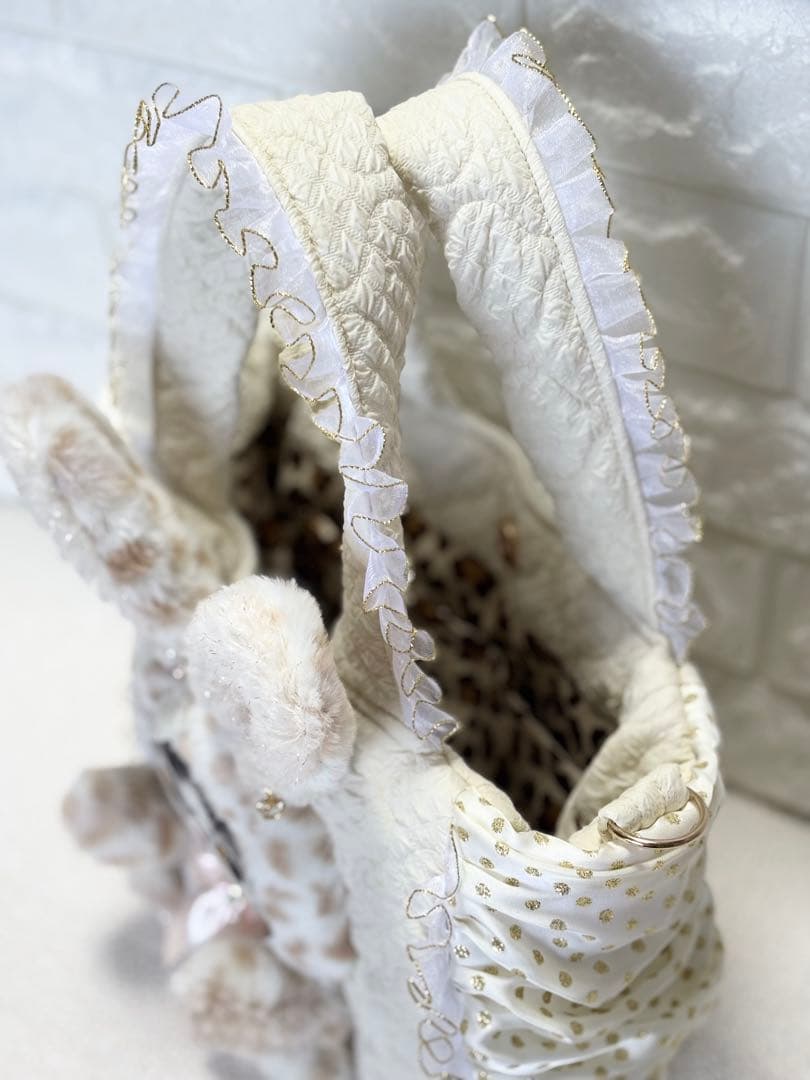 ゆ*ら様 コヤンイサムチョン　ハンドメイド　ギャザーバッグ　マンドゥちゃん　ホワ