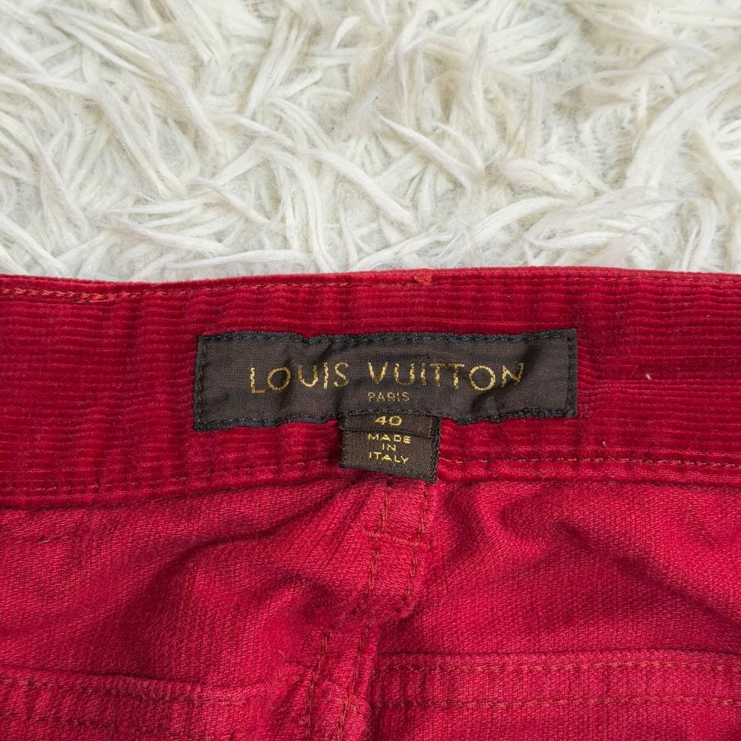 16082✨美品✨ルイヴィトン コーディロイパンツ　赤 レッド 40