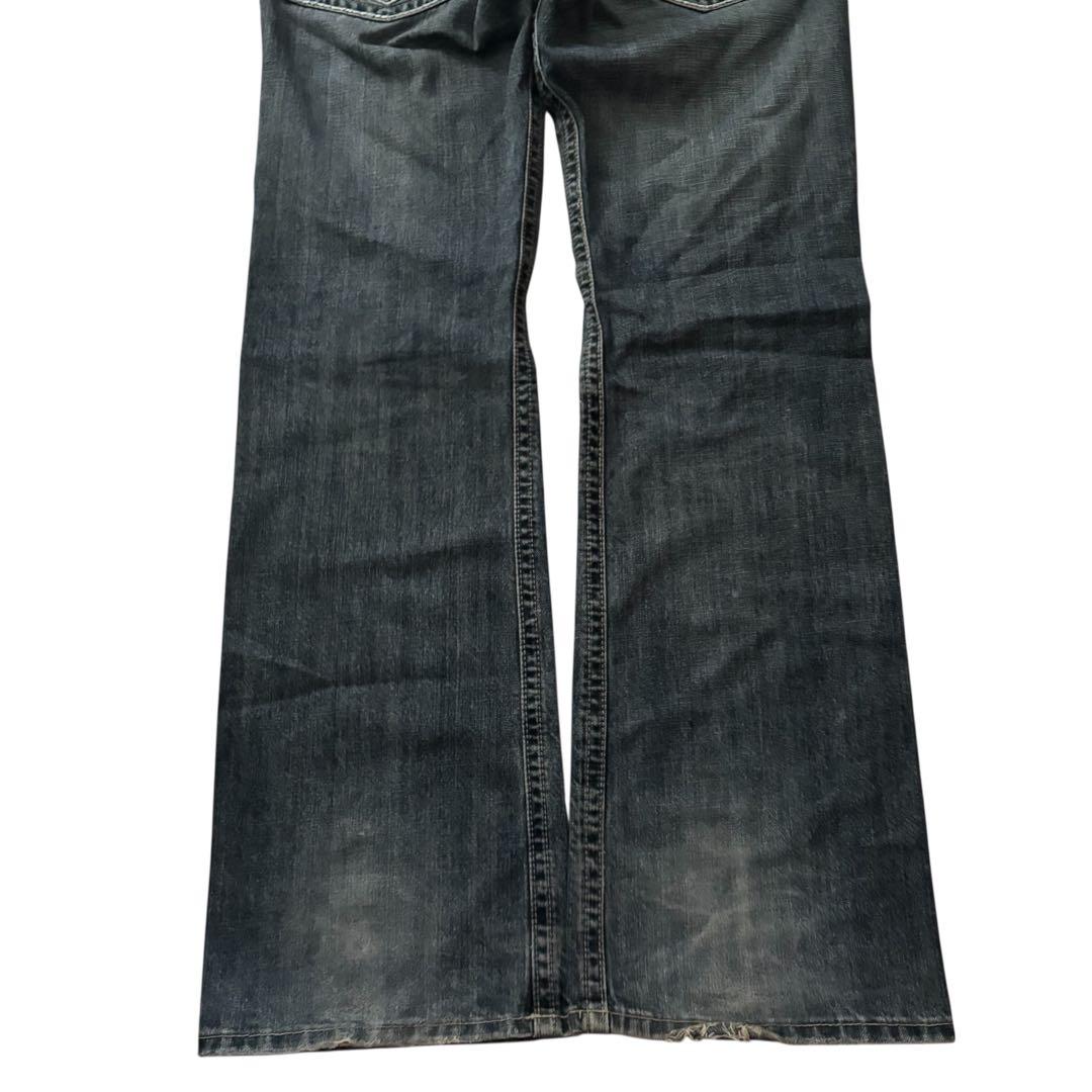 パンツ grunge cross design flare denim y2k