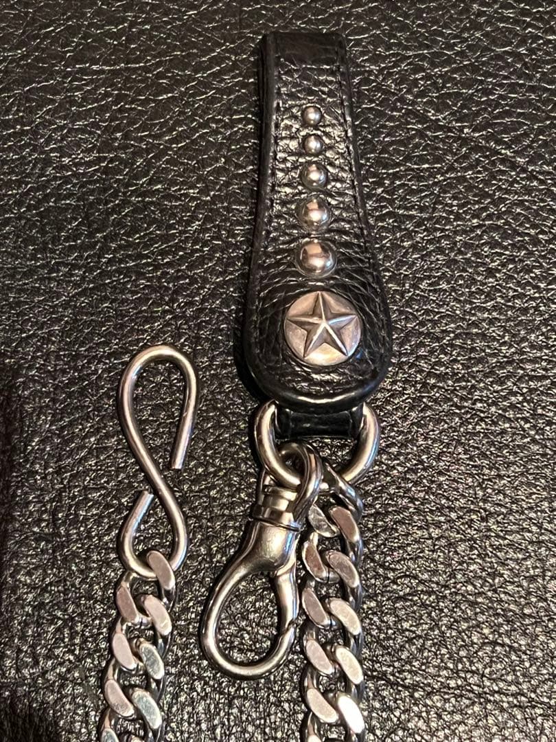 CALEE レザーキーホルダーカスタムウォレットチェーン シルバー925