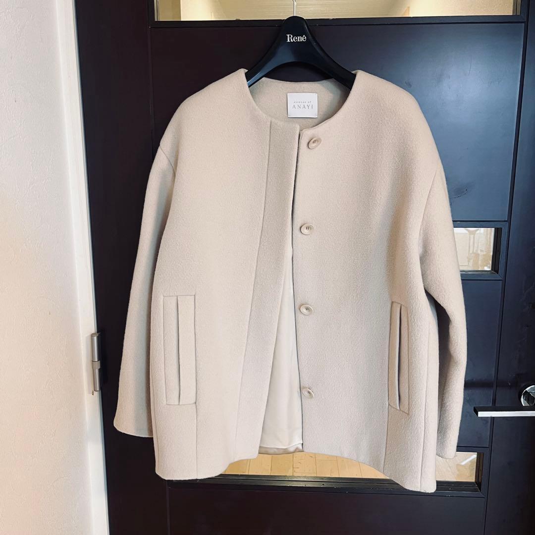 新品☆ANAYI ウールビーバークルーコート/セオリー、23区、セルフォード