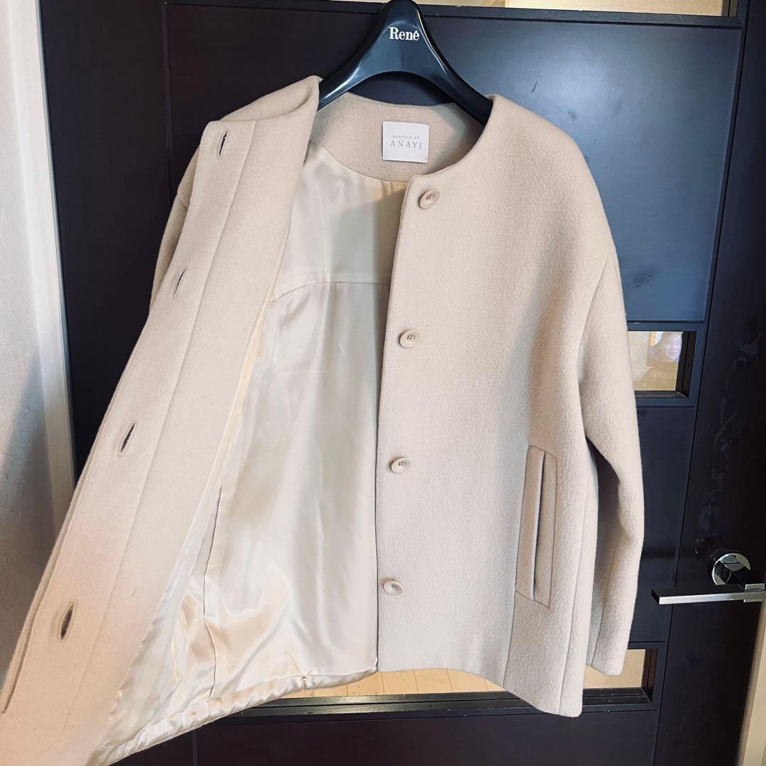 新品☆ANAYI ウールビーバークルーコート/セオリー、23区、セルフォード