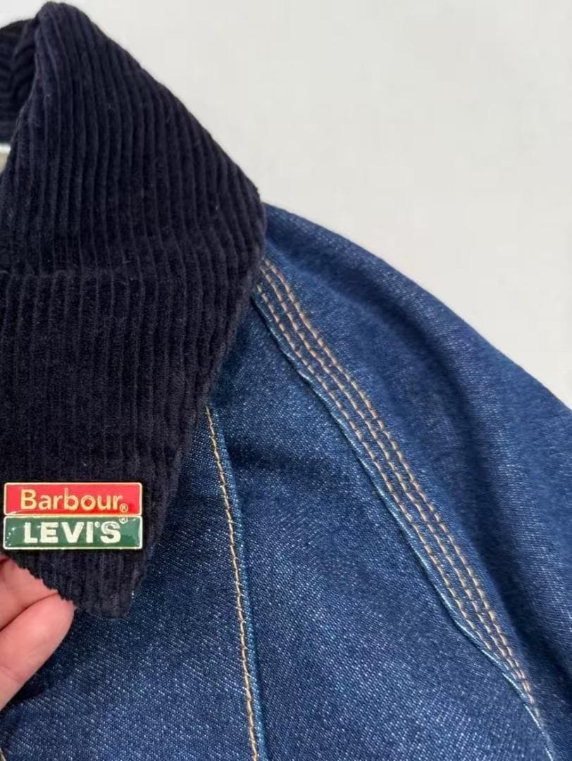 Barbour × Levi's ネイビー デニム カバーオール Sサイズ