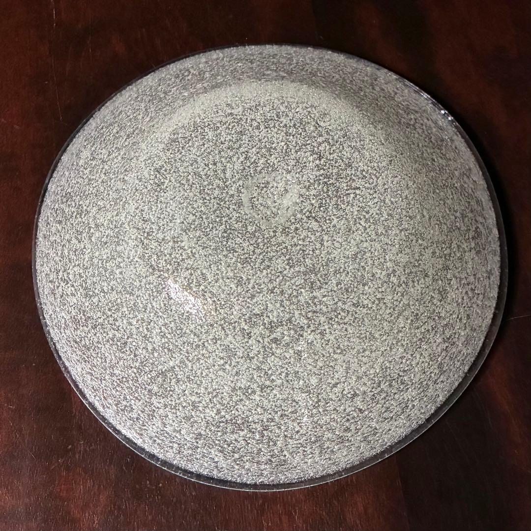 横山秀樹　皿鉢　白泡　吹きガラス