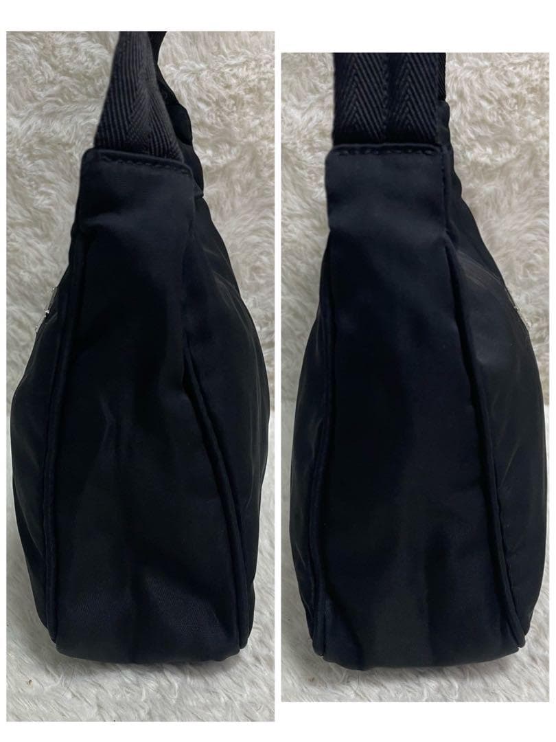 極美品 プラダ アクセサリーポーチ ハンドバッグ 三角ロゴ ナイロン 大容量