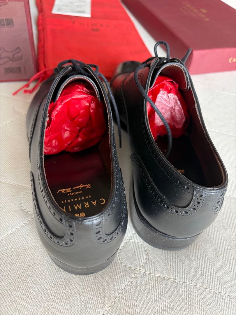 新品同 CARMINE カルミナ レザー ドレスシューズ 7 1/2 クロケット