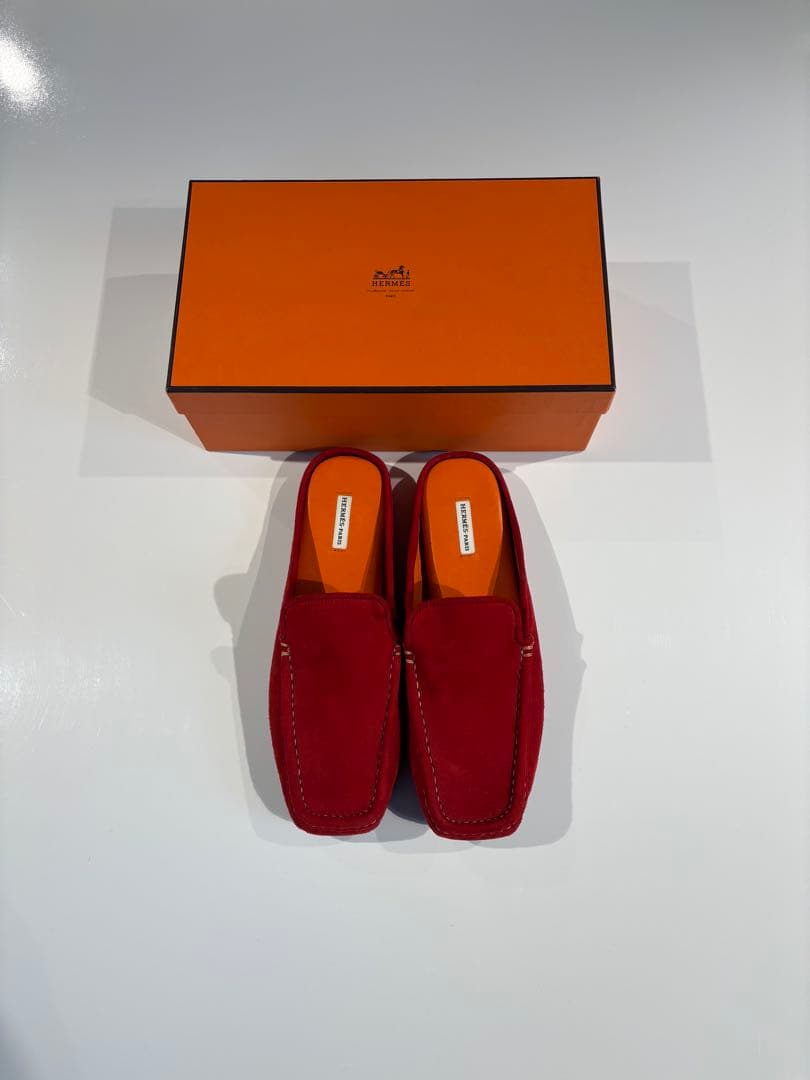 ［マルジェラ期］HERMES モカシンサンダル　エルメス　スウェード　シューズ