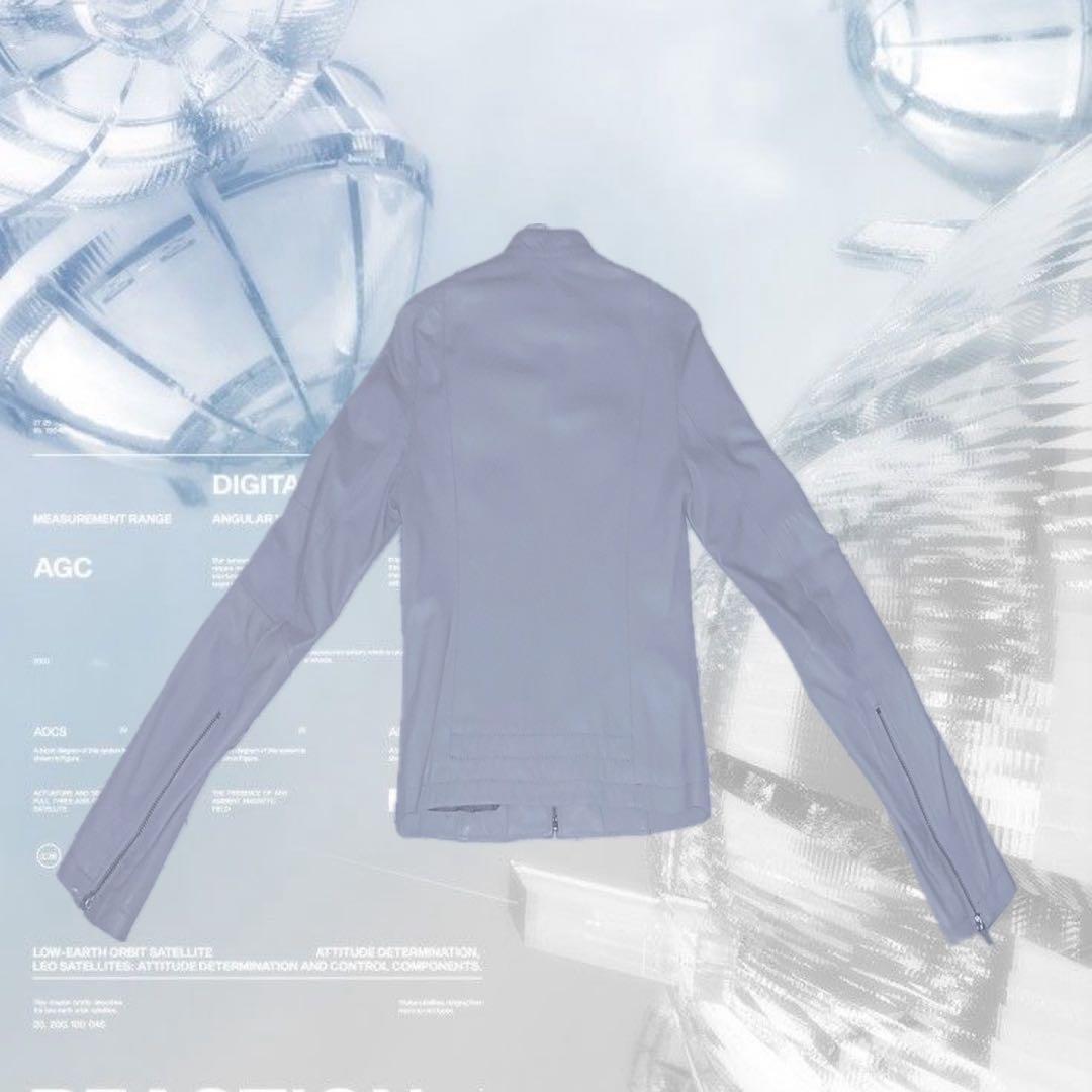 ラムレザージャケット　ライダース　ネオグランジ　サイバーコア　テック系　グレー