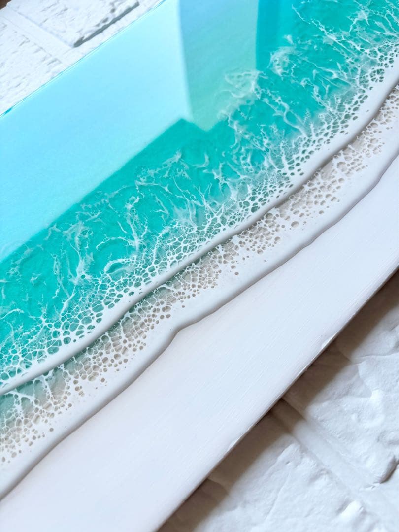 人生の再スタートを迎える方へ 海レジンアート 42×22cm