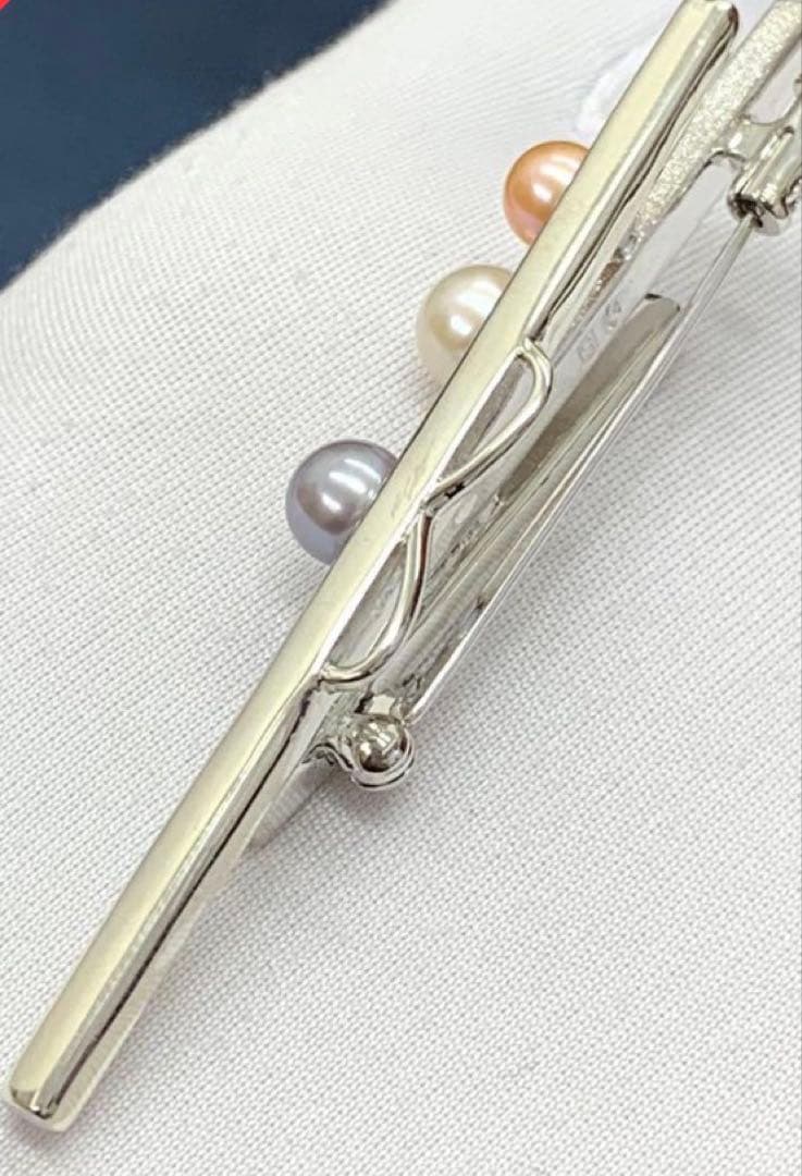 SVシルバー　タサキ　パール　ブローチ