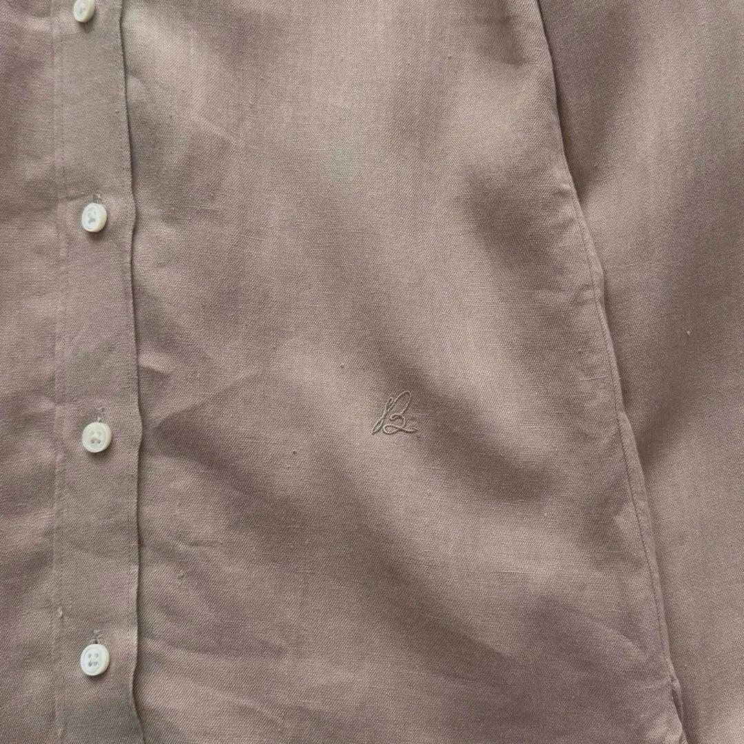 MADISONBLUE サンドベージュ 名品 マダムシャツ リネン100% 刺繍