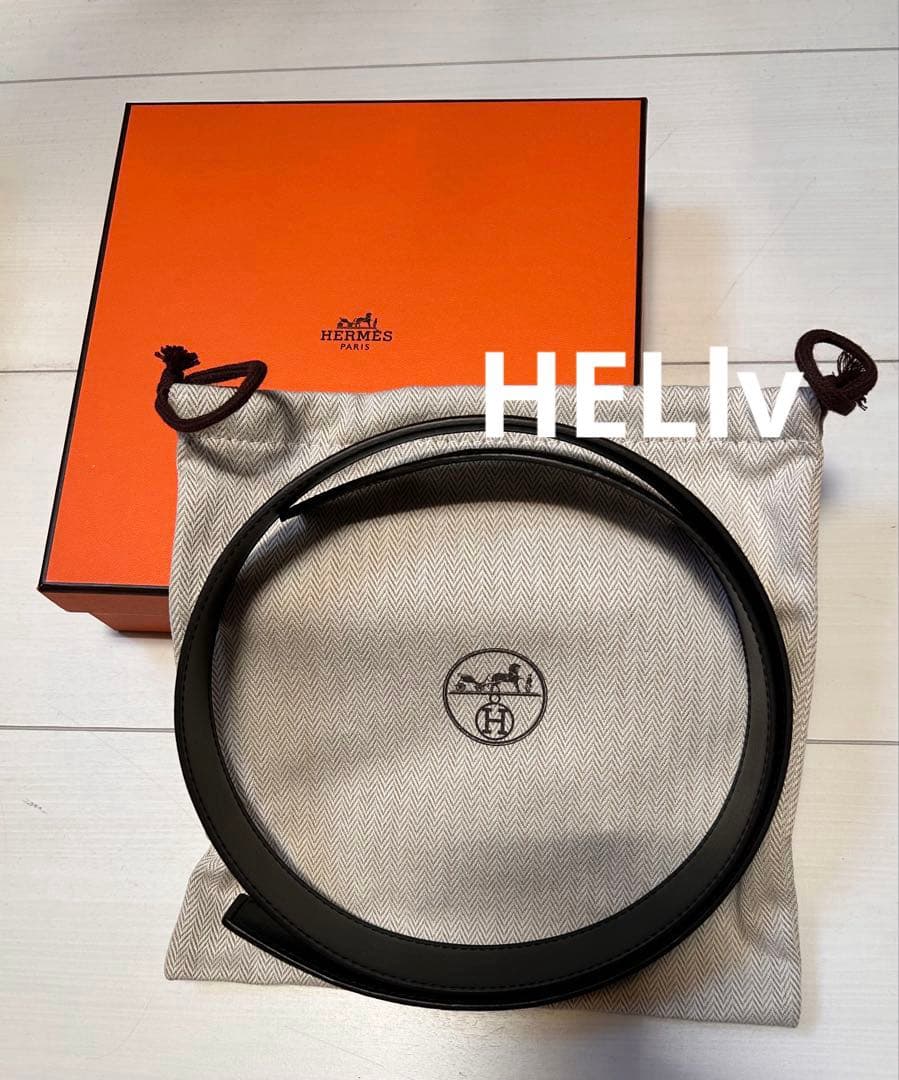 HERMESベルト32mm幅80cmブラック×ブラック極品　限定お値下げ価格❣️