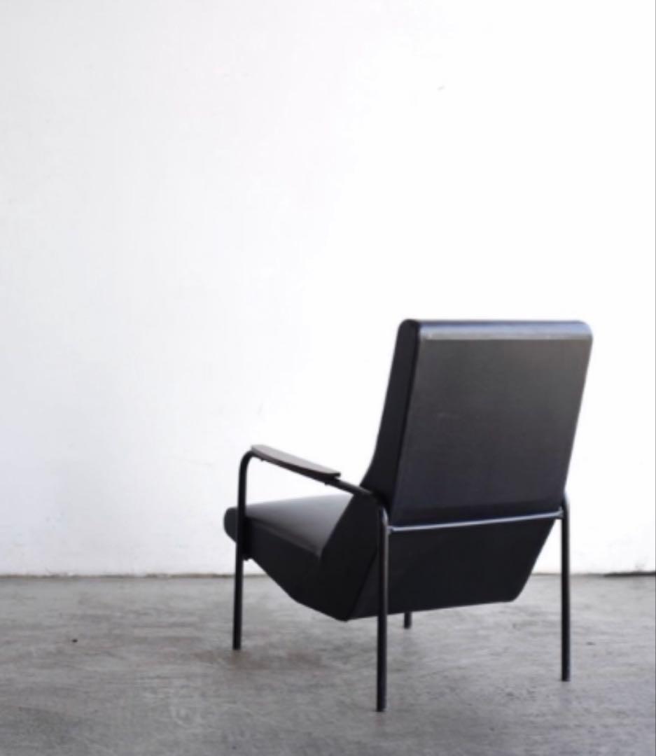 【S.H.】ラウンジチェア、ソファ　ビンテージ　ブラック　レザー