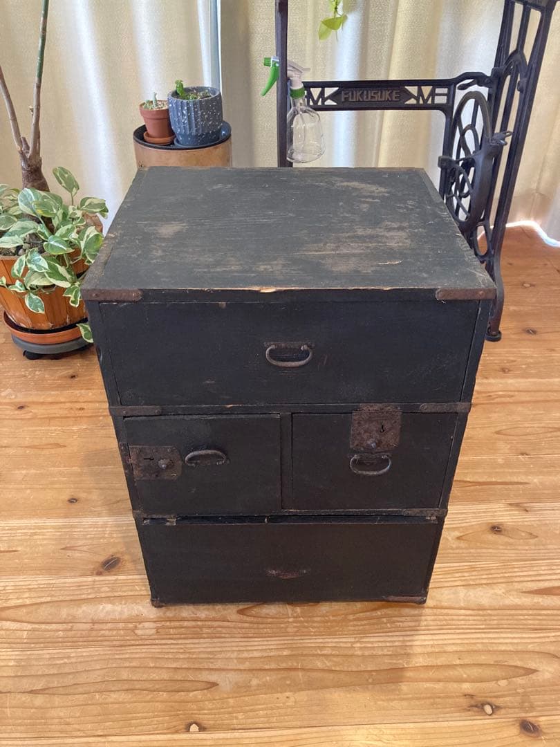 時代箪笥4杯　小箪笥　黒箪笥　古民家