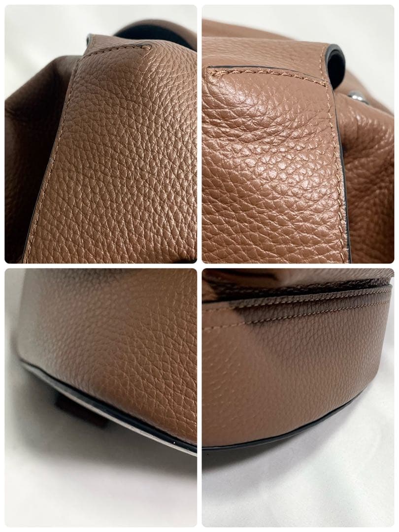 コーチ ハドソン ロゴ 金具 レザー リュック ブラウン 大容量 多機能 A4可