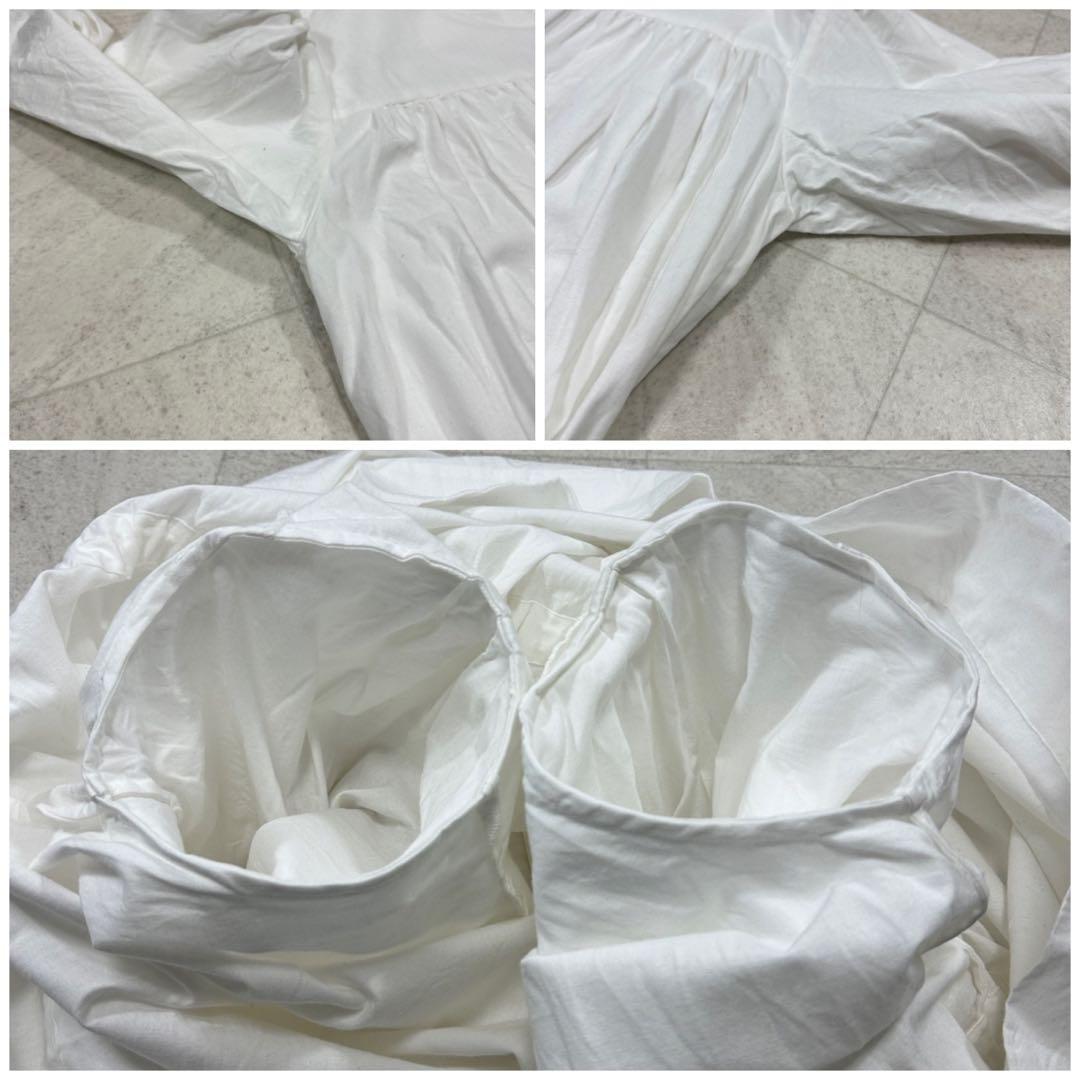 美品【Véritécœur】ロング ワンピース ギャザー 襟 ゆったり F 白