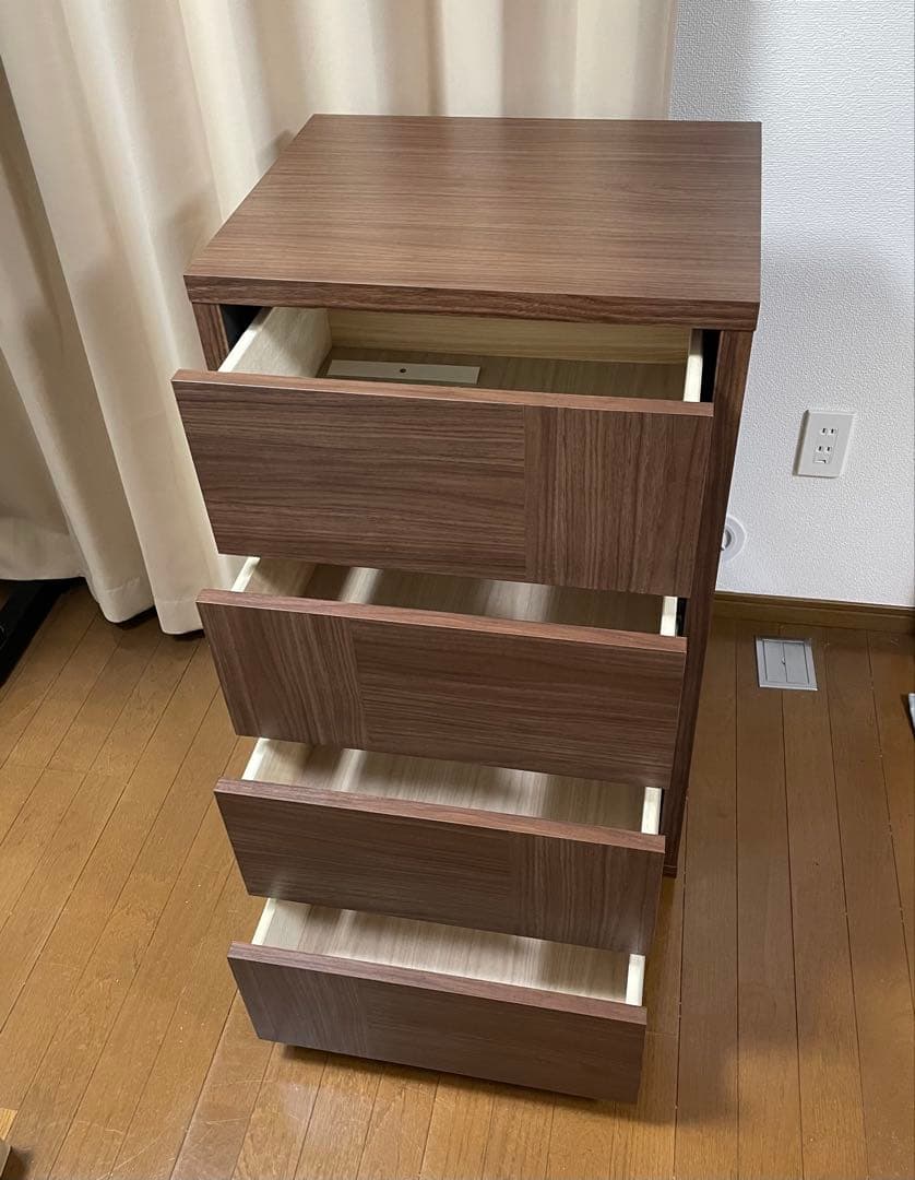 美品　丸繁木工　COMO 604 4段チェスト　プッシュタイプ　国産品　タンス