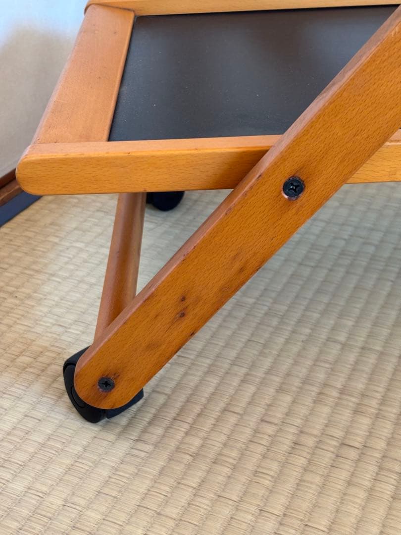 イタリア　木製　折り畳み　キッチンワゴン 黒色天板　ホッパペドレッティ