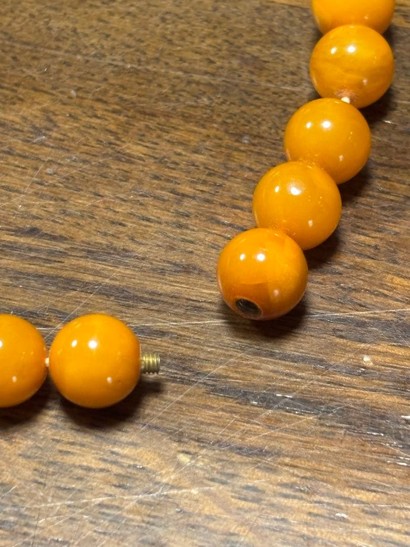 琥珀 ネックレス ブレスレット 10mm玉 全長約47.5cm