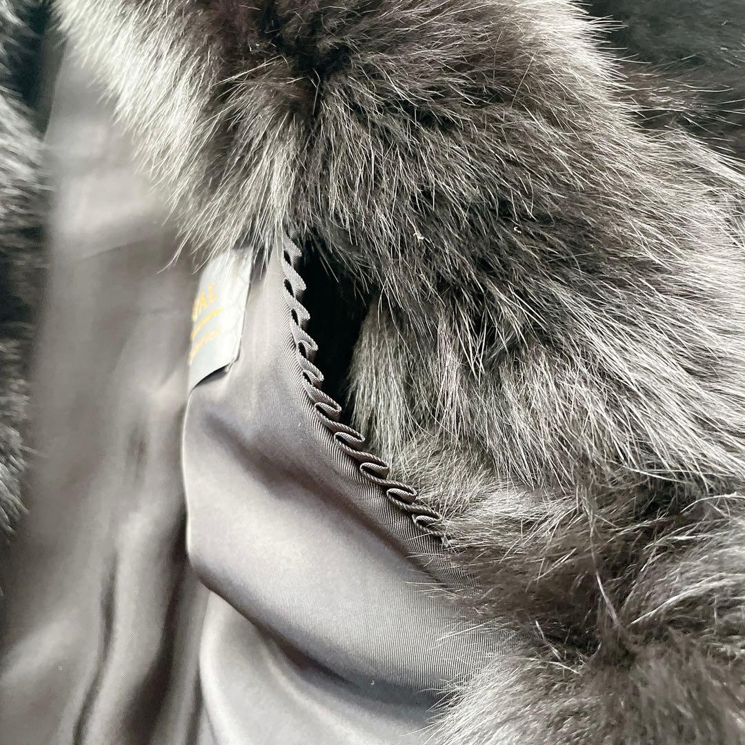 新品　未使用　サガフォックス　リアルファー　毛皮　ショート　コート　短丈　L