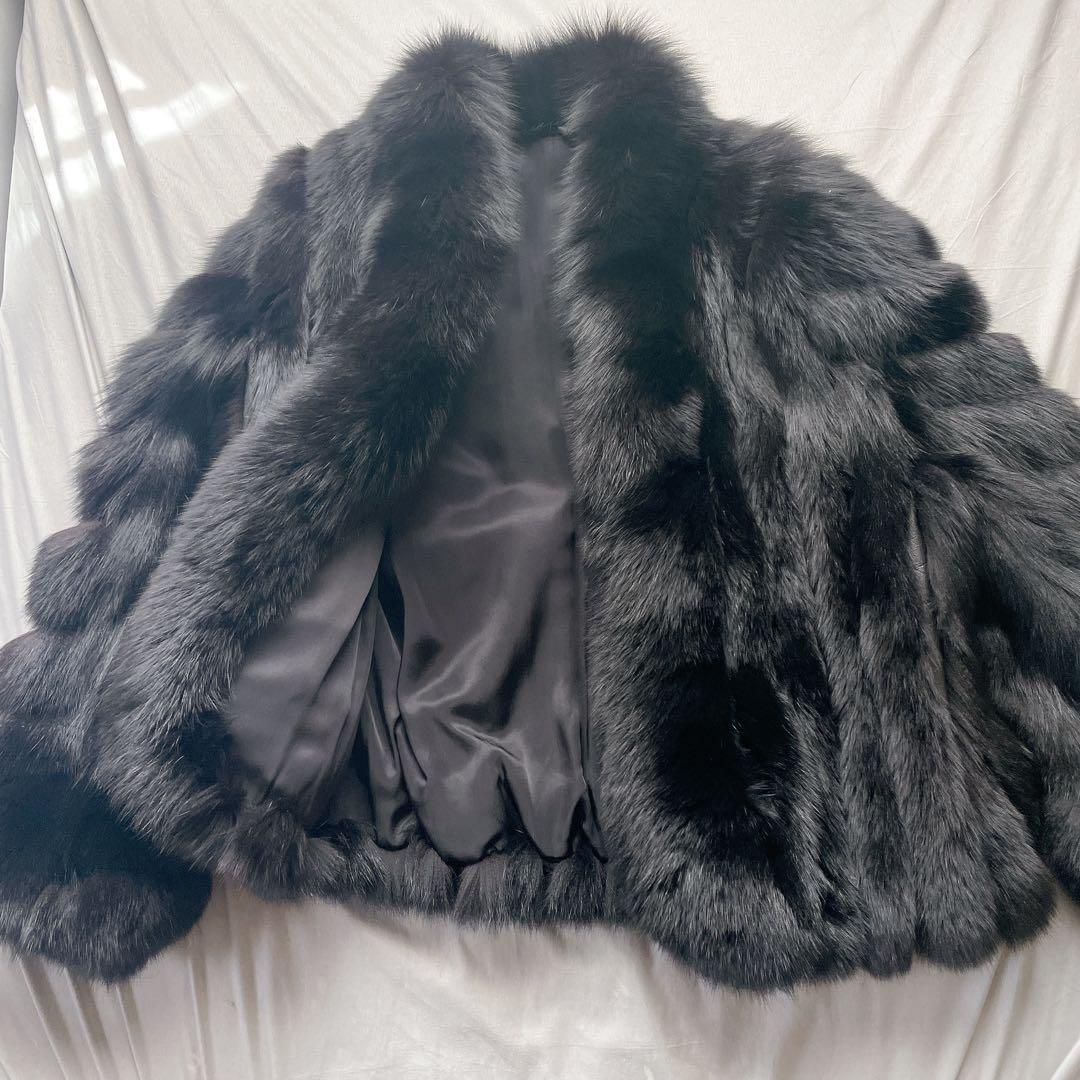 新品　未使用　サガフォックス　リアルファー　毛皮　ショート　コート　短丈　L
