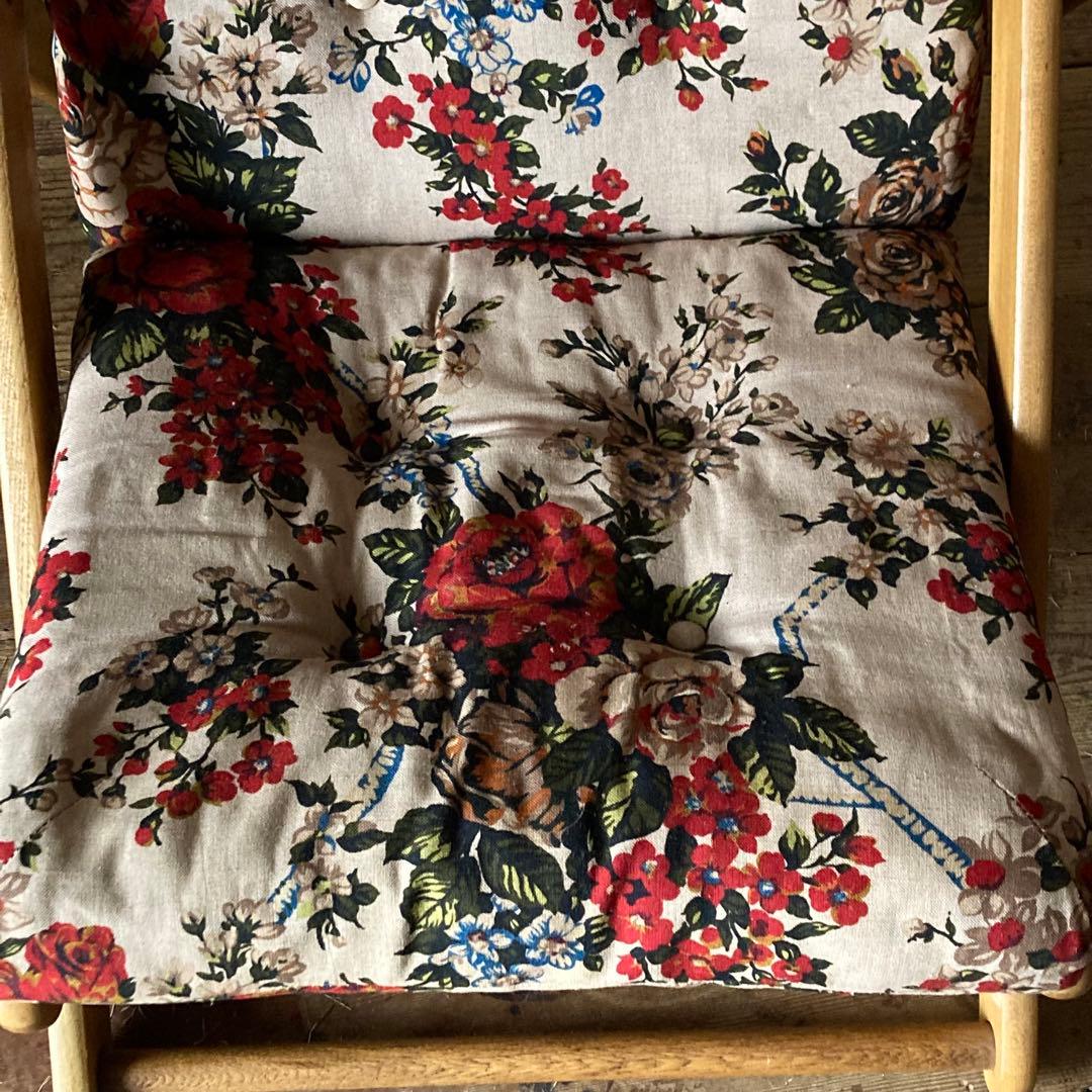 ヴィンテージ レトロ 折り畳みみ イージーチェア ラウンジ 花柄