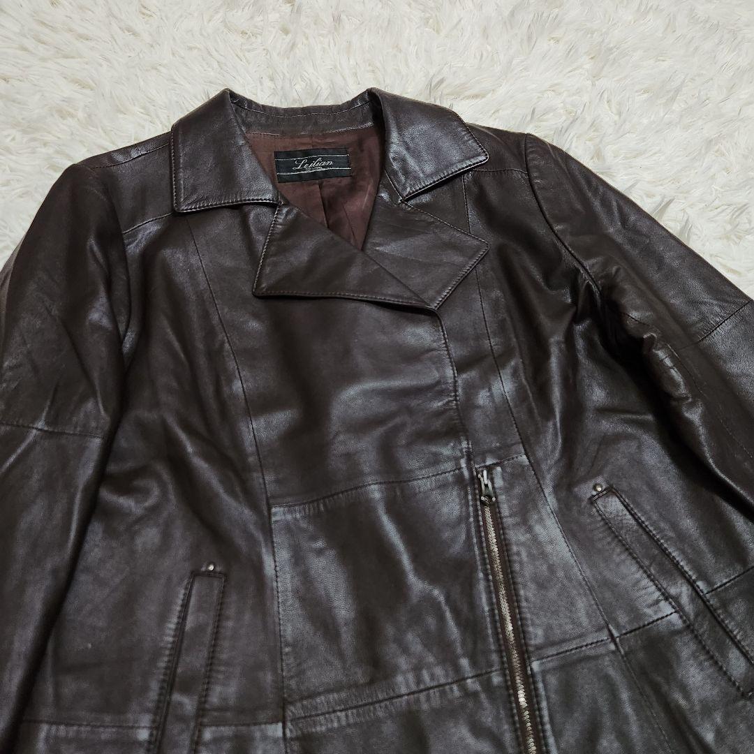 【本革】レリアン ラムレザー ライダースジャケット 大きめ XLサイズ