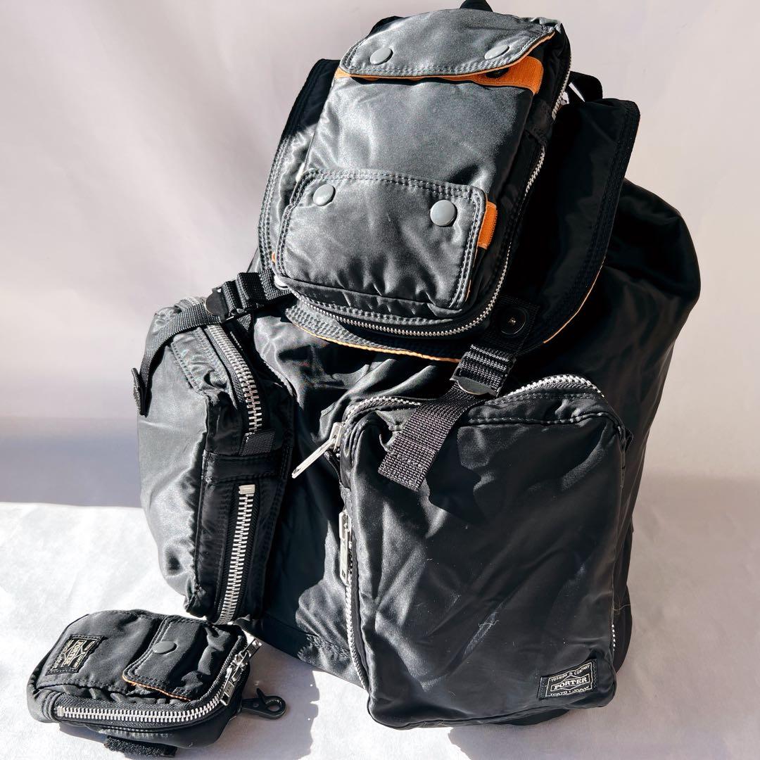 極美品✨ポーター タンカー　X L バックパック リュック　ブラック　ポーチ付き