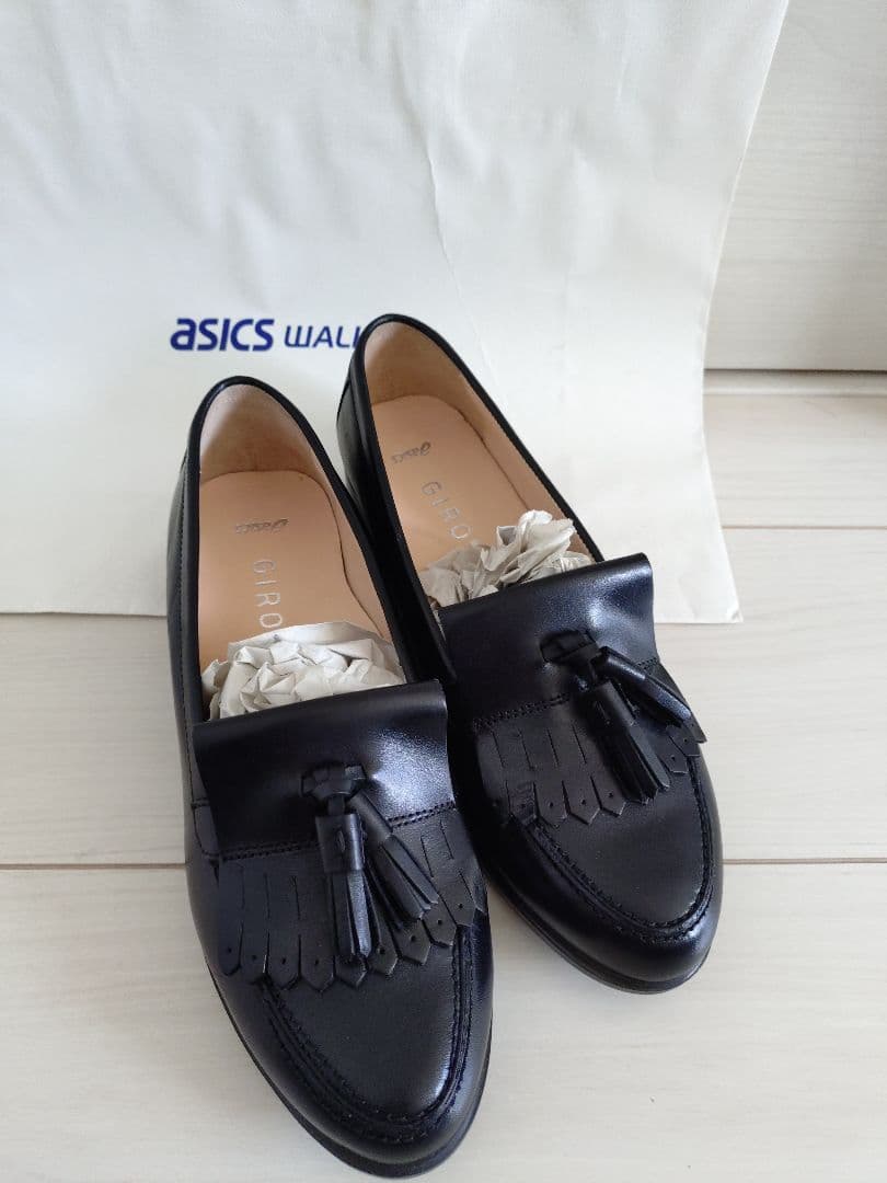 ASICS GIRO 本革キルト付 タッセルローファー 24cm 極美品