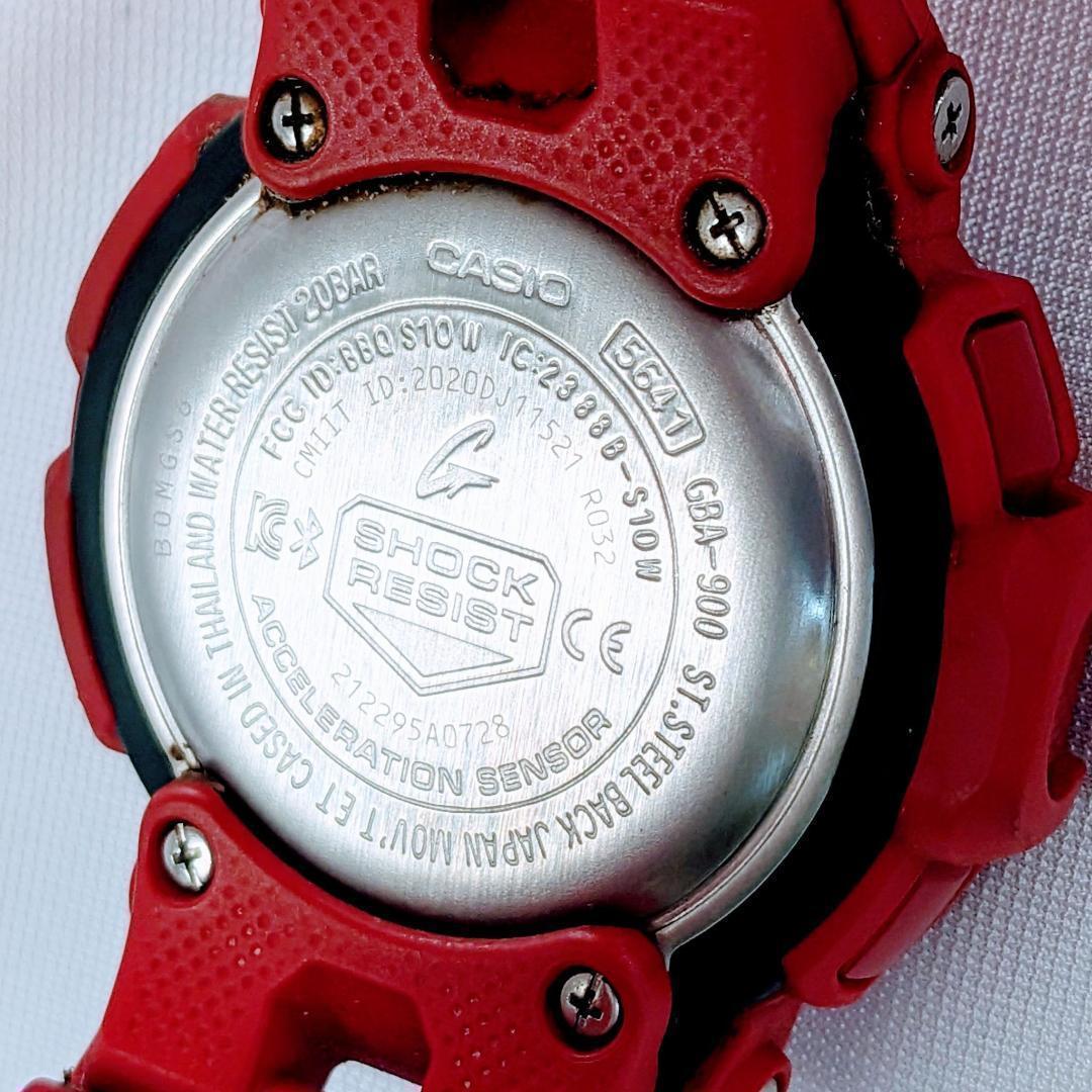 良品 CASIOカシオ メンズ腕時計レッドG-SHOCKスマホ連動 箱付き存在感