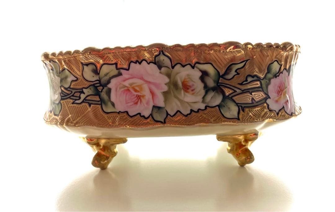 オールドノリタケ　野薔薇の柄の鉢