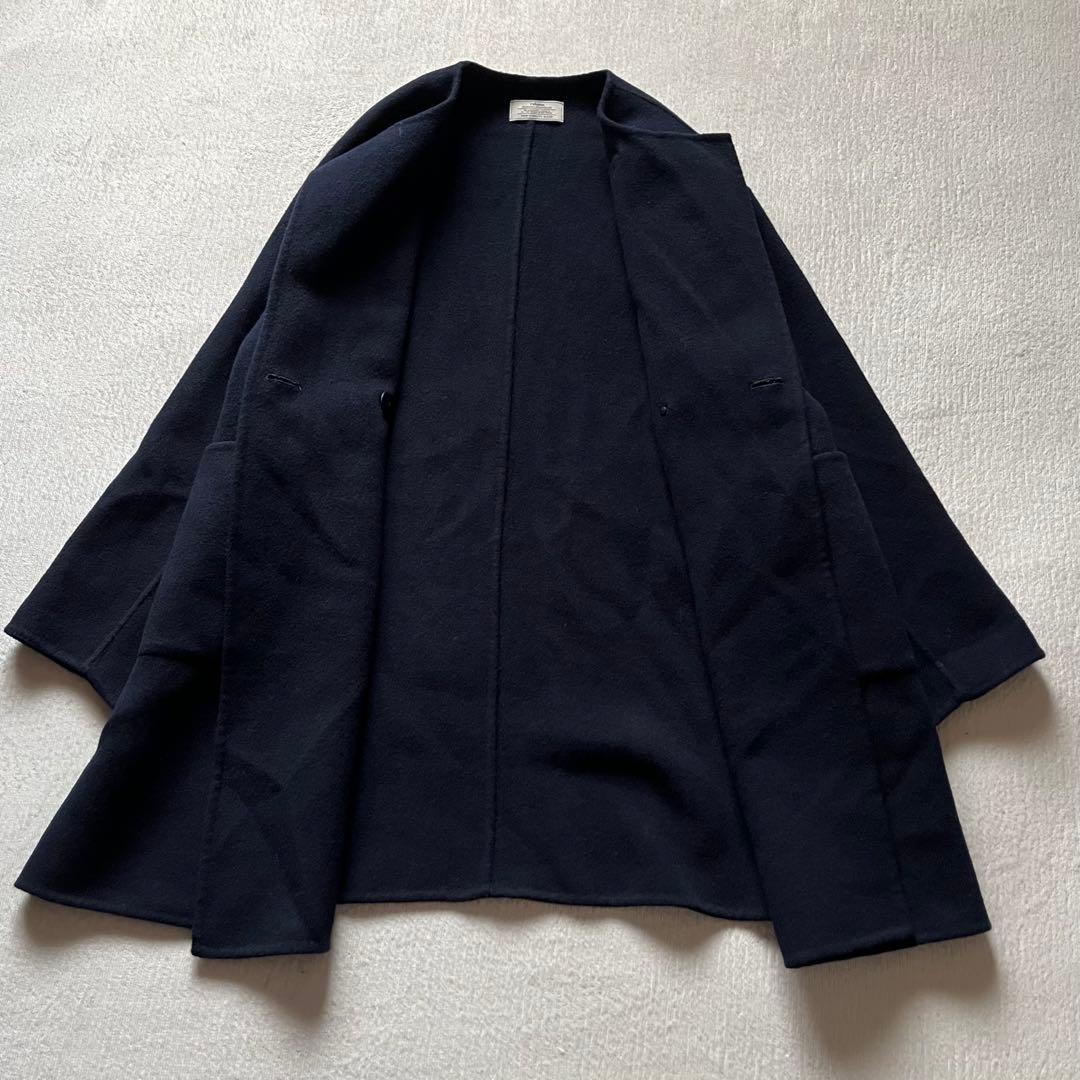 ジャーナルスタンダード レリューム ウールナイロン リバー ミドルコート 紺