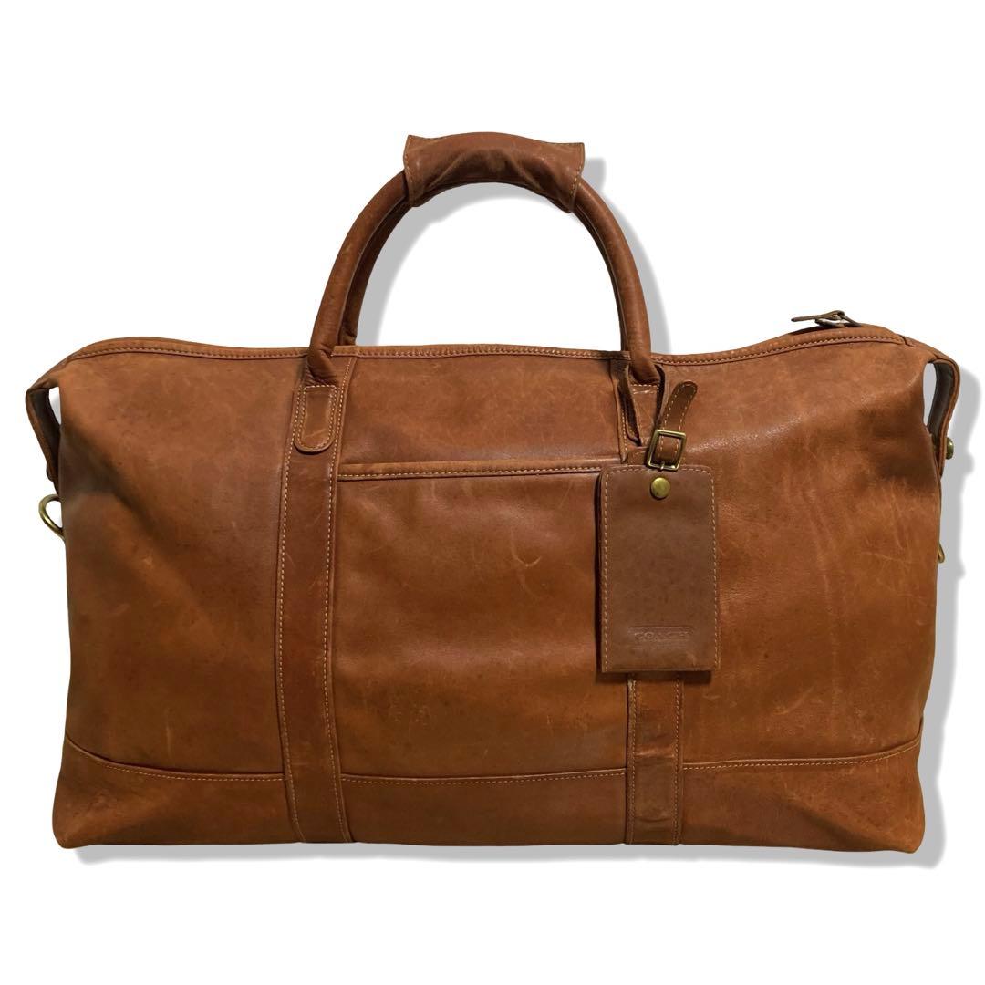 オールドコーチ　ボストンバッグ　2way　大容量　オールレザー　ブラウン