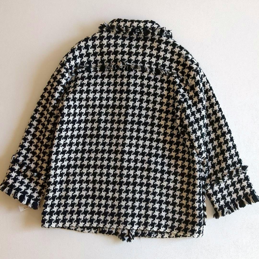 新品★ボールジィ ハウンドトゥース ツイード フリンジ ジャケット 千鳥格子