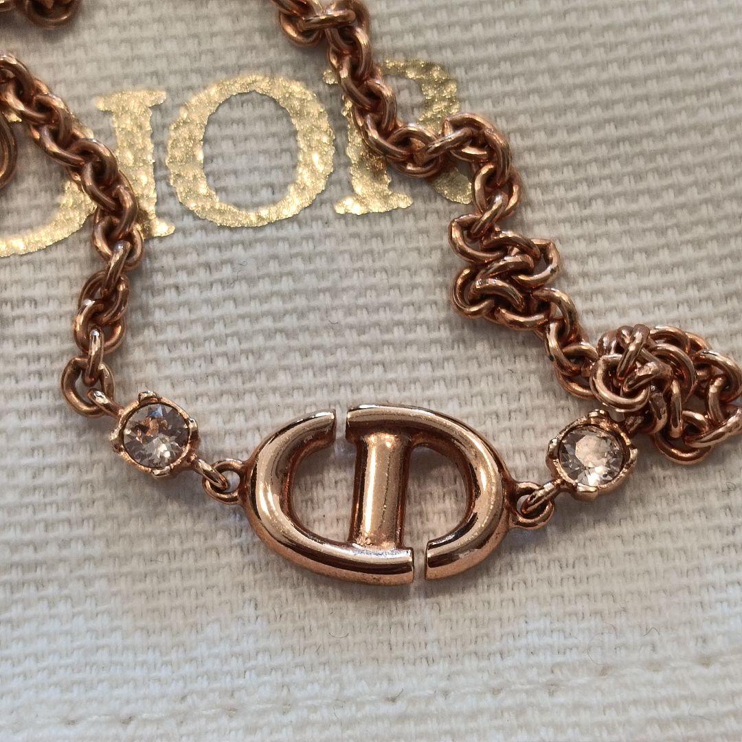 クリスチャンディオール CD Navy ネイビー ネックレス ラインストーン