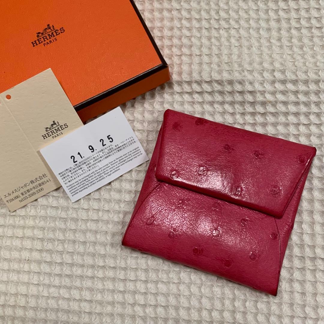 限界価格　【希少】　HERMES バスティア オーストリッチ　ピンク