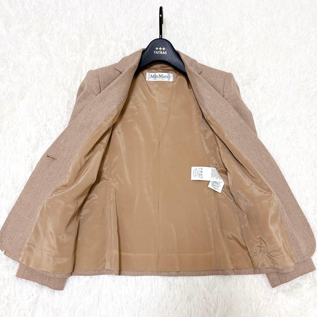[高級] 白タグ　マックスマーラ カシミヤ混 テーラードジャケット ベージュ S