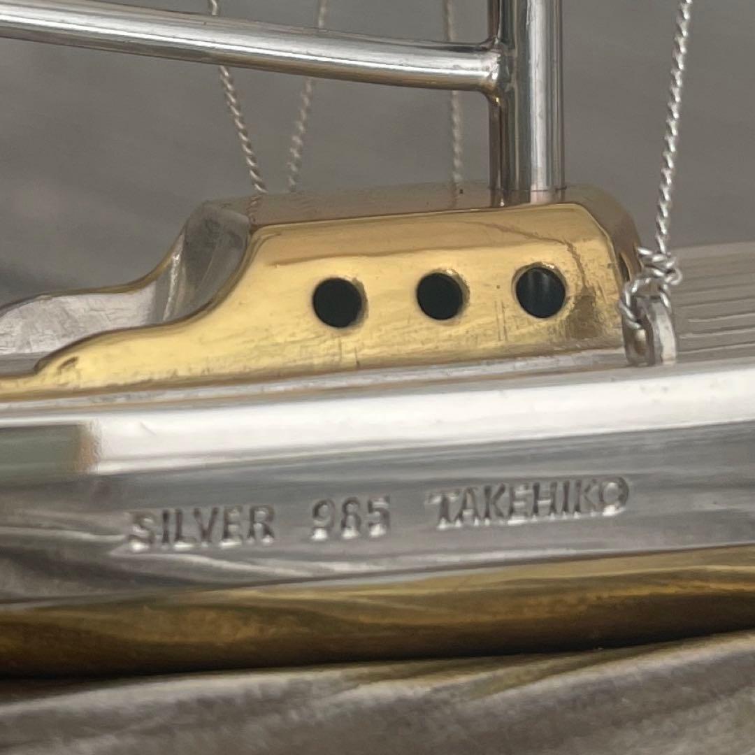 銀製 ヨット SILVER985 TAKEHIKO 2本 マスト 武比古 置物