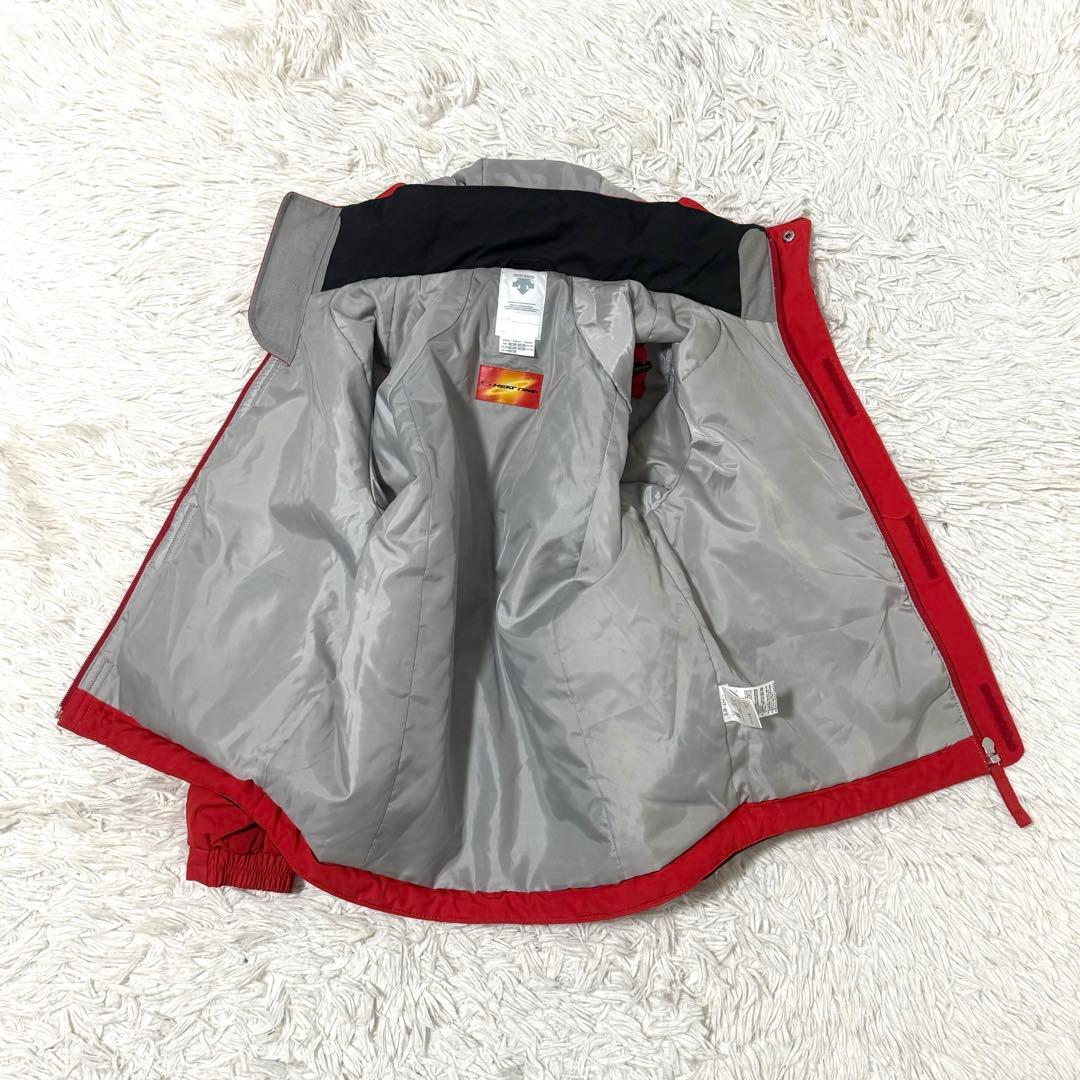 デサント スキーウェア 上下セット サイズ130 ヒートナビ 黒 赤 人気