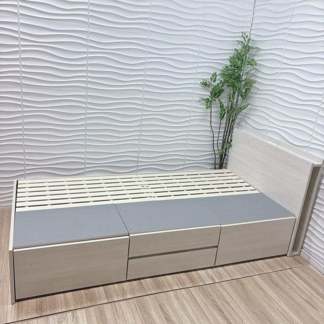 ◇大阪府 神戸市 配達料無料！◇ベッドフレーム◇収納コンセント付き◇シングル◇