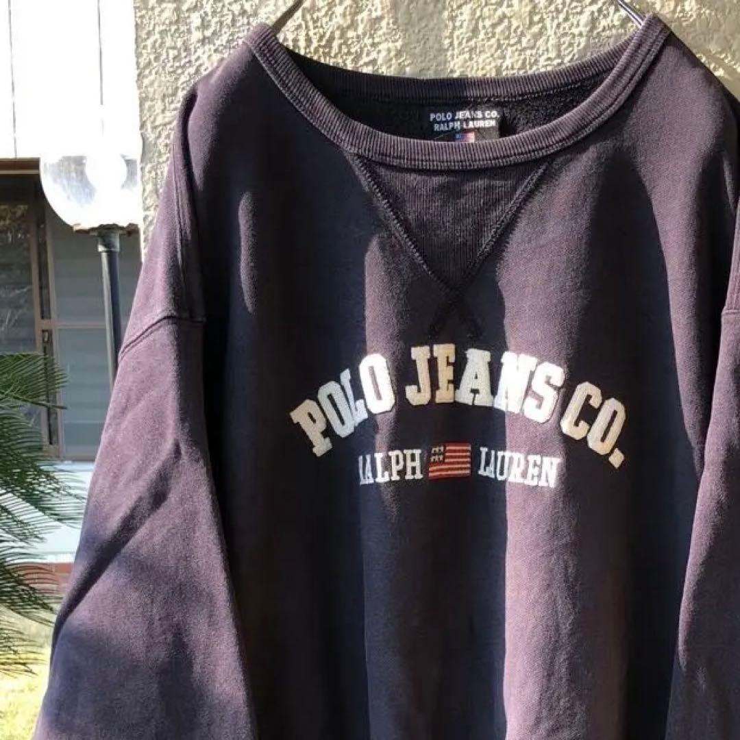 XXL 90s 鬼フェード リバースウィーブ型 ポロジーンズ スウェット