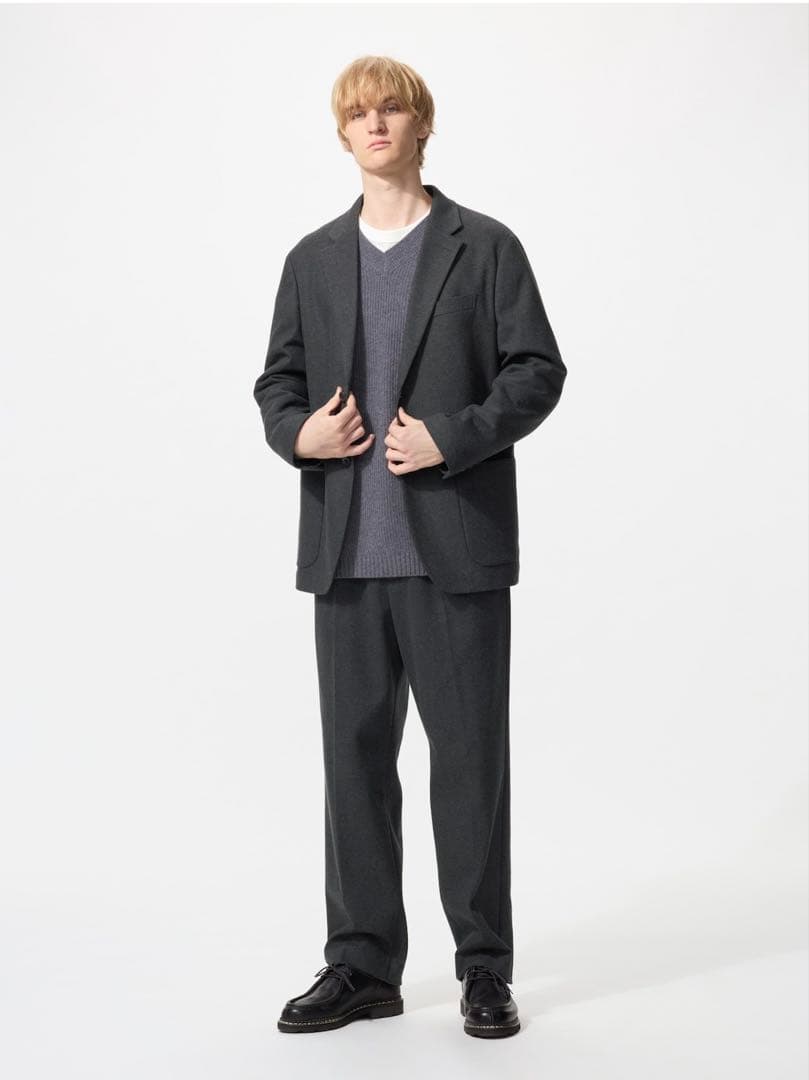 【完売品】ブラッシュドジャージージャケット&タックワイドパンツ