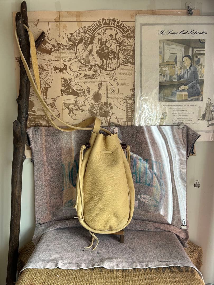 ディアスキン巾着　ベージュ