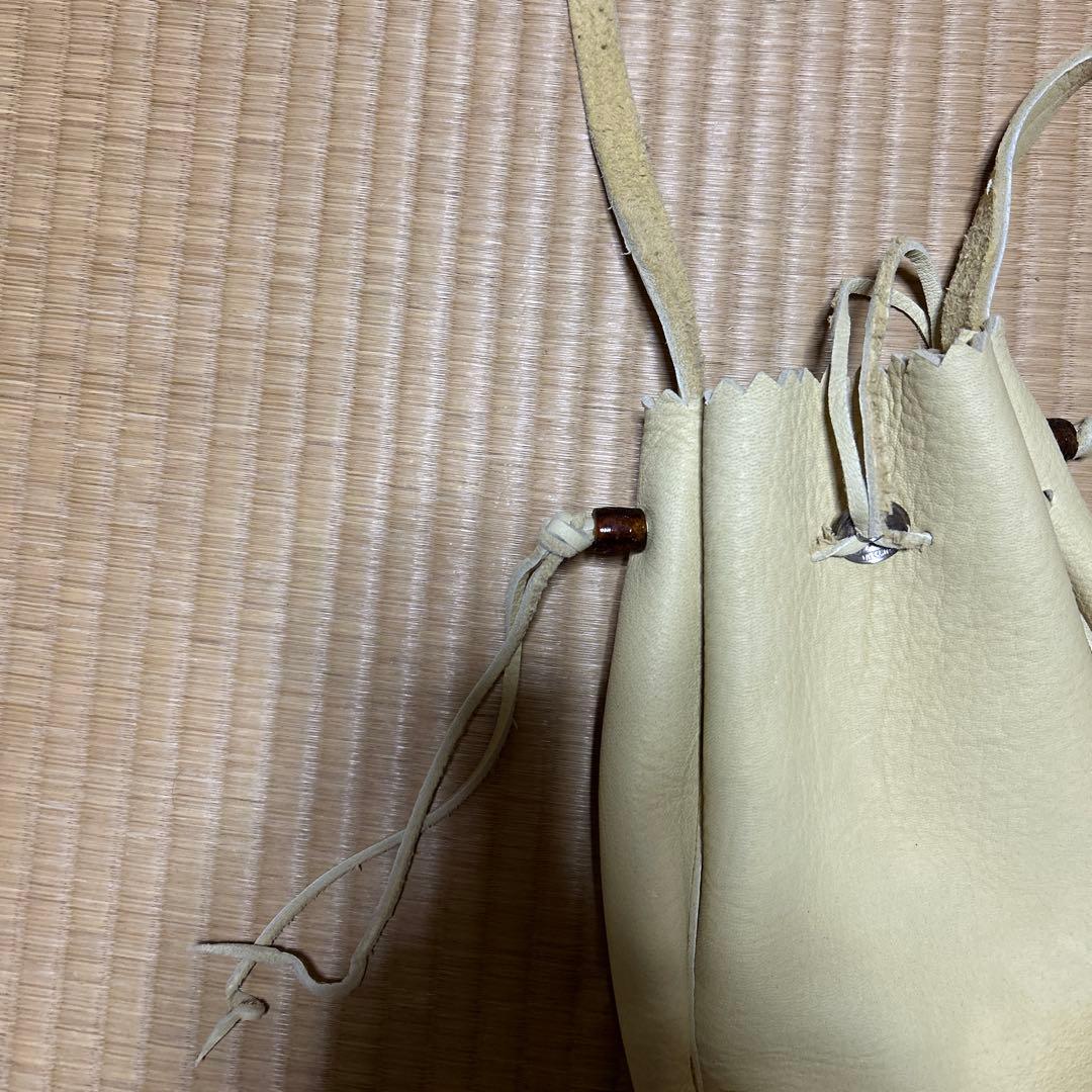 ディアスキン巾着　ベージュ