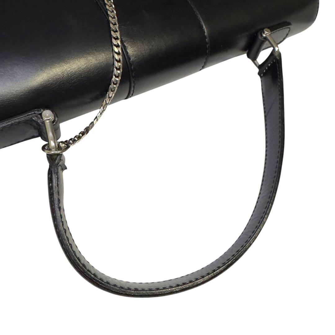 セリーヌ ガンチーニ ビジネスバッグ ハンドバッグ オールレザー ブラック