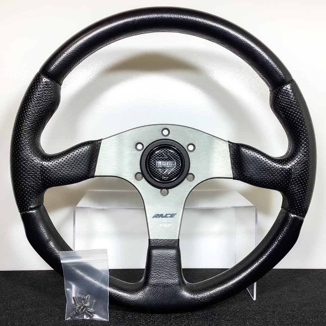 モモ レース レザーステアリング 良品 2000年製 ホーンボタン ネジ付